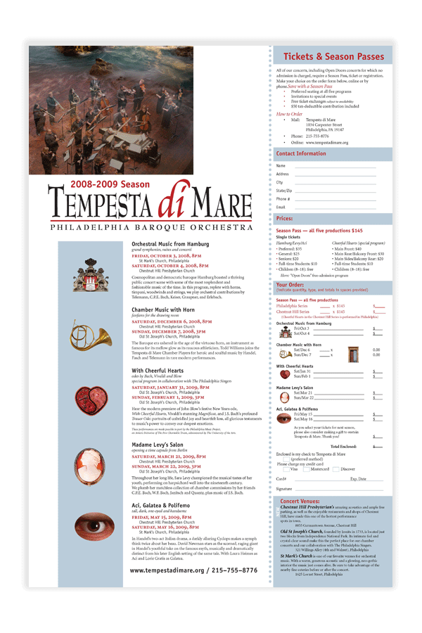 Tempesta di Mare program poster/brochure